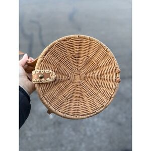 Urban Outfitters Round Rattan Wicker Bag Boho Bali Style Crossbody